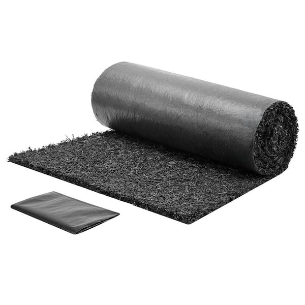 Rubber Mulch Mat Roll, 96 x 24 in. Recycled Rubber Mulch Mat, 0.5 Thick Cuttable, Reduced Weed Growth