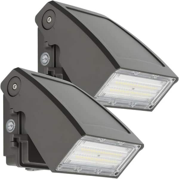 250-Watt Equivalent 0-90° Adjustable Full Cutoff Outdoor Integrated LED Wall Pack Light for Yard Garage,100-277V,2-Pack