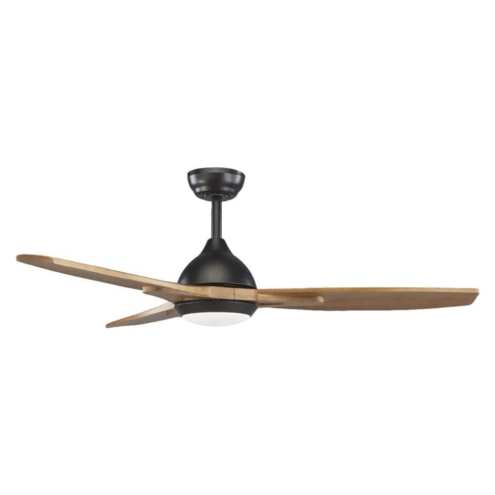 52 in. Indoor/Outdoor Brown Wood Downrod Mount Standard Ceiling Fan with LED Light and Remote Control for Living Room price history on PriceWatchPro