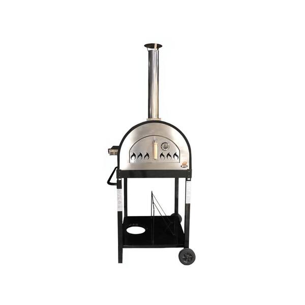 WPPO WKE04WGBLACK, 25" Multi FuelWood or Propane, Outdoor Pizza Oven