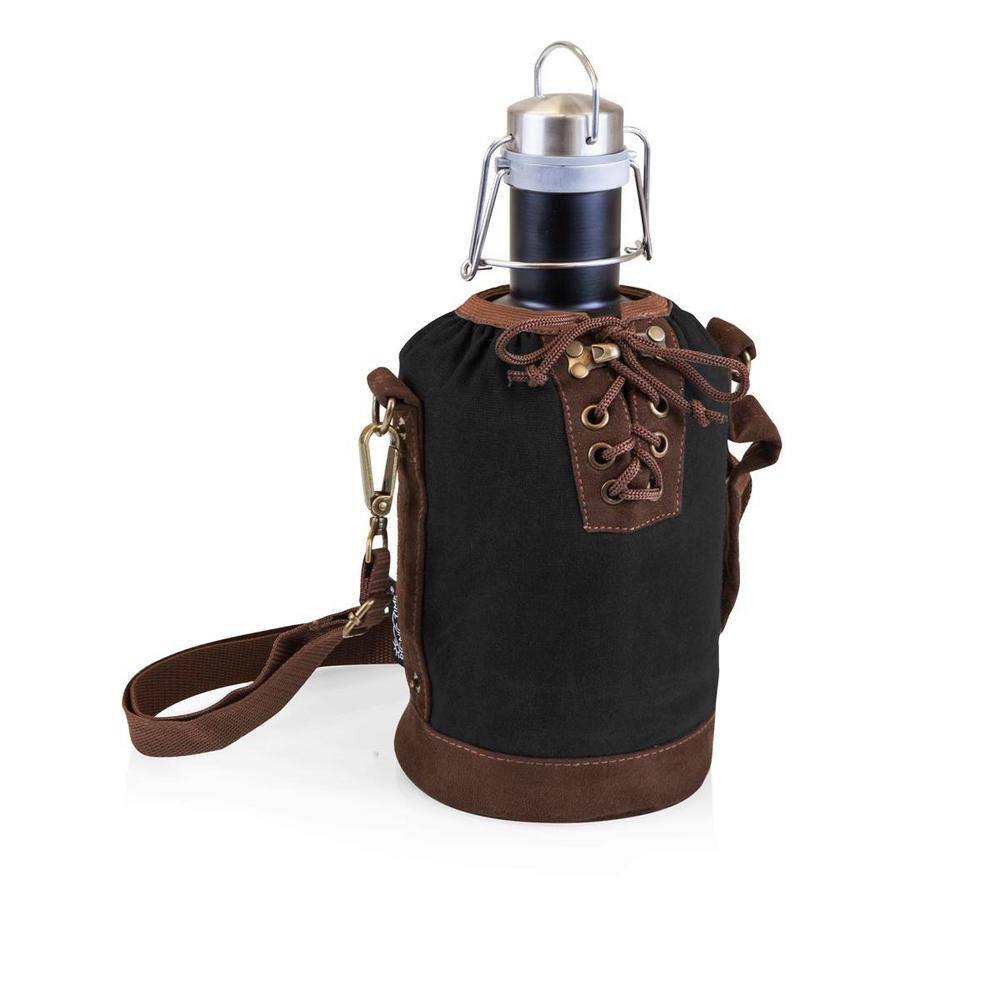 64-Ounce Navy 610-82-138-000-0 Legacy-A Picnic Time Brand Stainless Steel Growler with Canvas Lace up Growler Tote 