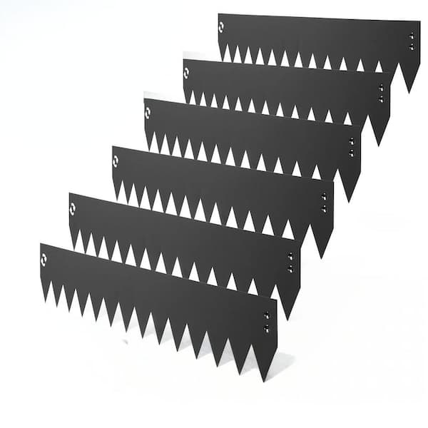 40 in. x 8 in. x 0.04 in. Bendable Steel Garden Edging Black Resist Rust Galvanized Metal 6-Piece Set