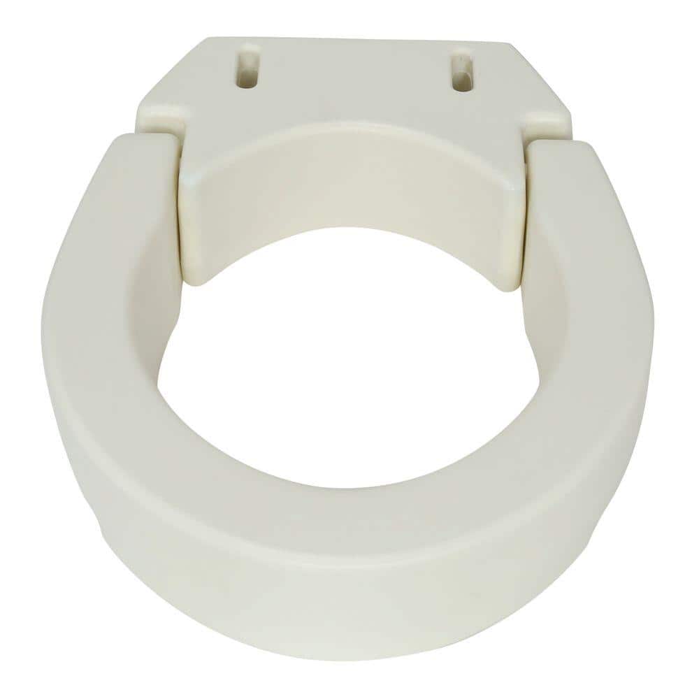 White Hinged Toilet Seat Riser with Adjustable Height