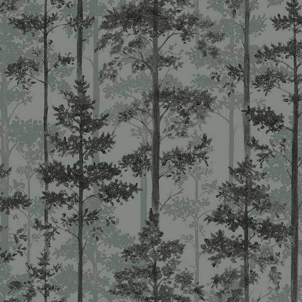 Engblad & Co Pine Sage Silhouette Trees Paper Strippable Wallpaper (Covers 57.8 sq. ft.)