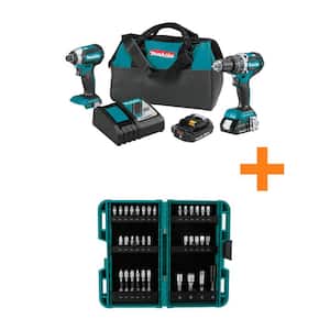 18V LXT Lithium-Ion Compact Brushless 2-Pc. Combo Kit with Impact XPS 35 Piece Impact Bit Set