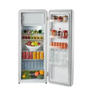 10 cu. ft. Retro Single Door Top Freezer Refrigerator in Frost White