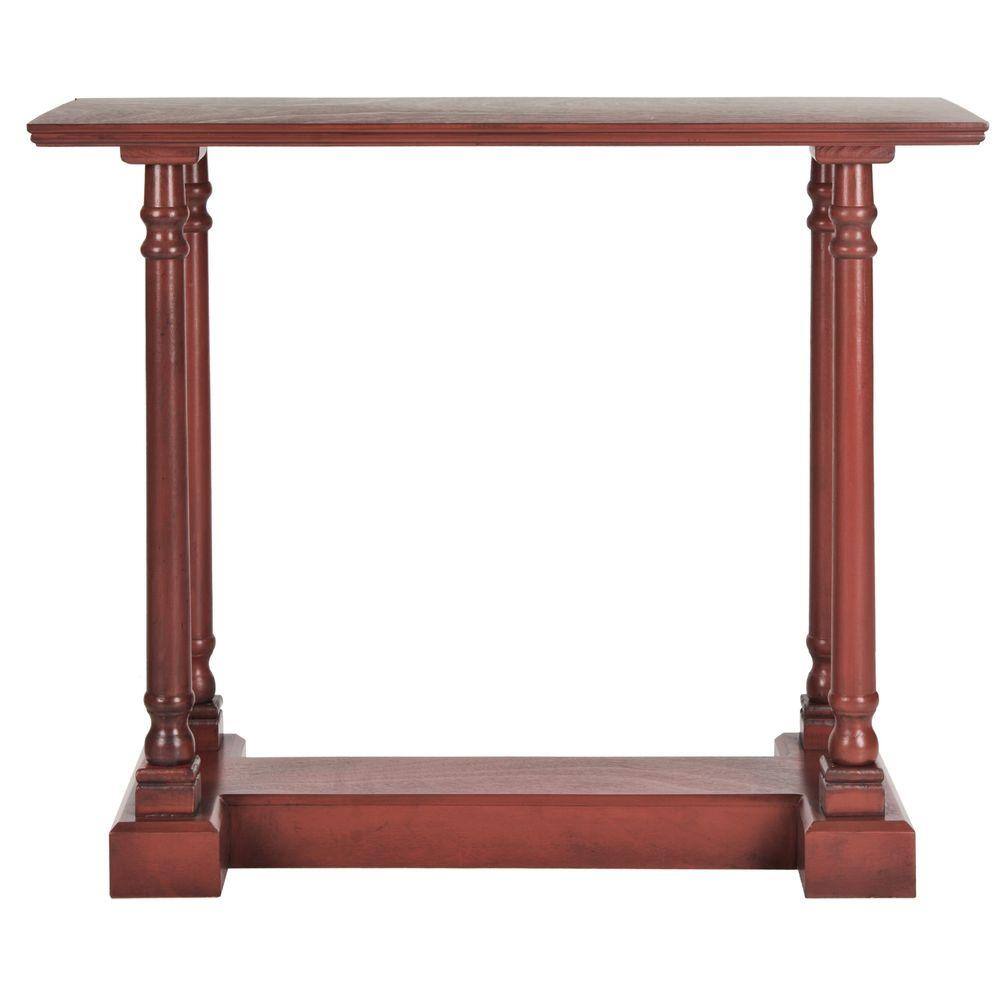 Regan 42'' Red Pine Wood Console Table with Structured Base
