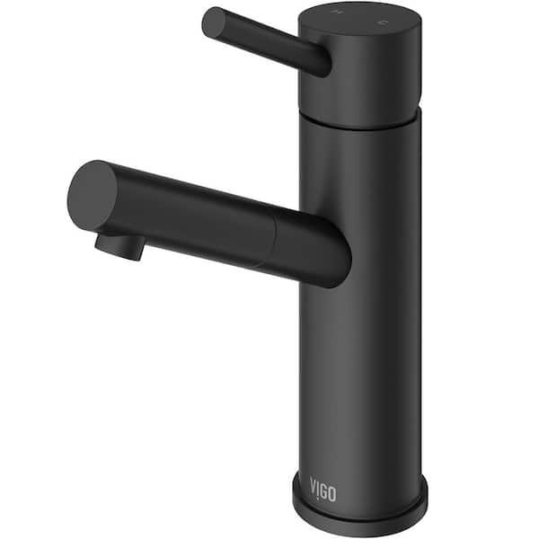 VIGO Noma Single Handle Single-Hole Bathroom Faucet in Matte Black