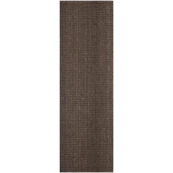 Natural Fiber Brown 3 ft. x 14 ft. Woven Crosstitch Runner Rug