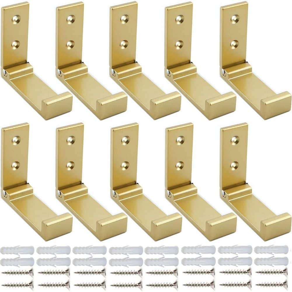 10 Pcs Golden Wall Folding Coat Hook, Aluminum Alloy Headphone Holder No Rust Wall Mounted for Bag Fitness Equipment price history on PriceWatchPro
