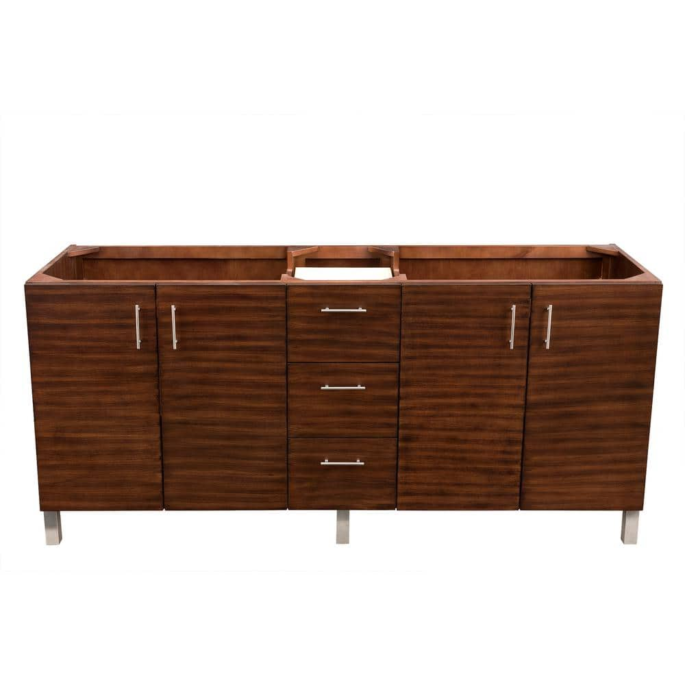 Metropolitan 72 in. W x 22.5 in. D x 32.8 in. H Double Bath Vanity Cabinet without Top in American Walnut -  James Martin Vanities, 850-V72-AWT