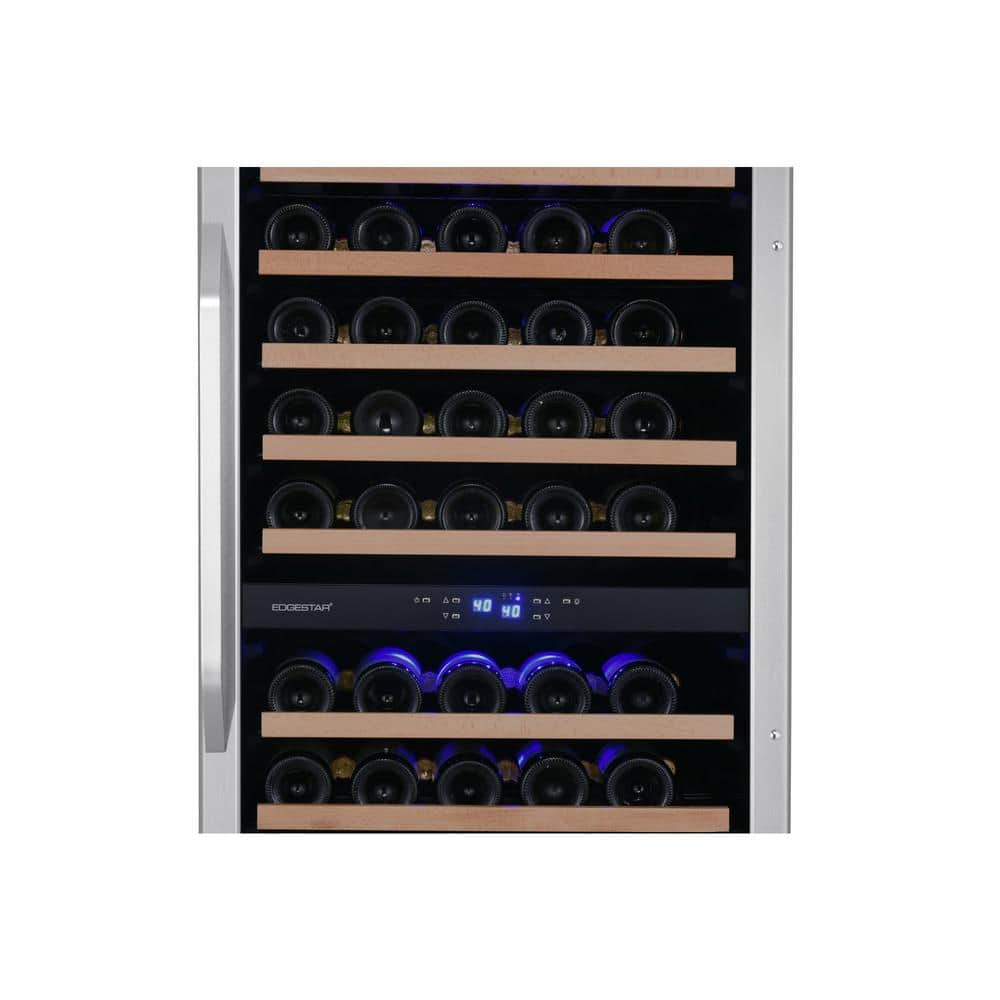 141 Bottle Dual Zone Stainless Steel Wine Refrigerator with Interior Lighting