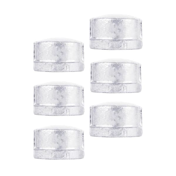 PIPE DECOR 1 in. Galvanized Iron Cap (6-Pack)