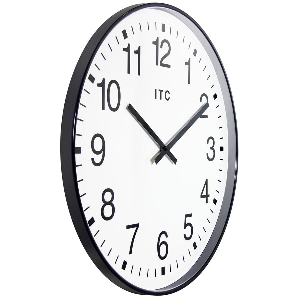 Oversized Black and White Resin Wall Clock with Arabic Numbers