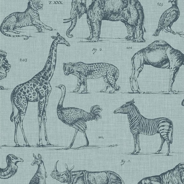 Blue Zoology Wallpaper Sample
