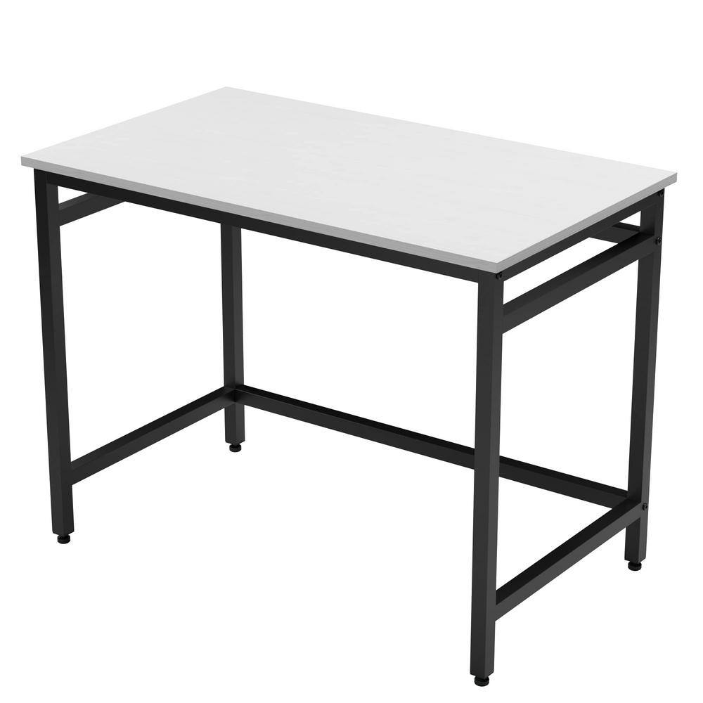 Brookside Delle 40 in. Rectangular White Industrial Metal Computer Desk