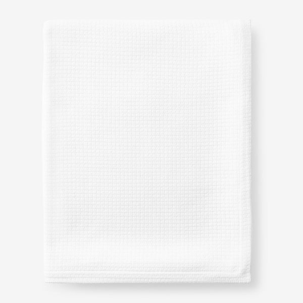 The Company Store Cotton Weave White Solid Queen Woven Blanket