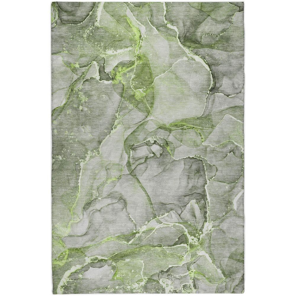 Dream Shag Premium Machine Washable Abstract ADS519 Green 5 ft. x 7 ft. 6 in. Area Rug price history on PriceWatchPro