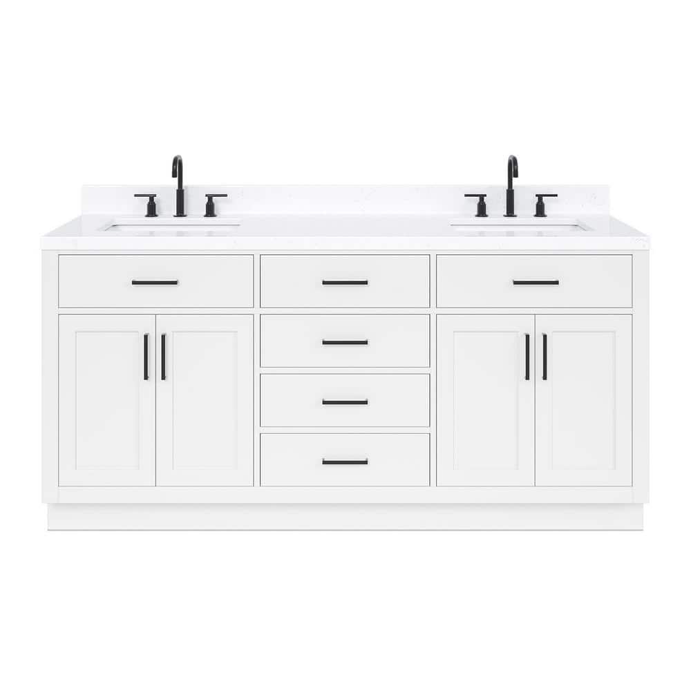 Hepburn 72" White Freestanding Double Basin Vanity Set