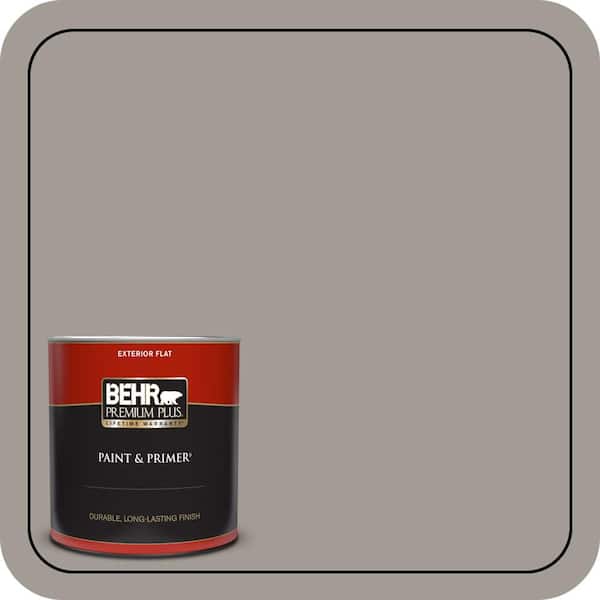 BEHR PREMIUM PLUS 1 qt. #PPU18-15 Fashion Gray Flat Exterior Paint & Primer