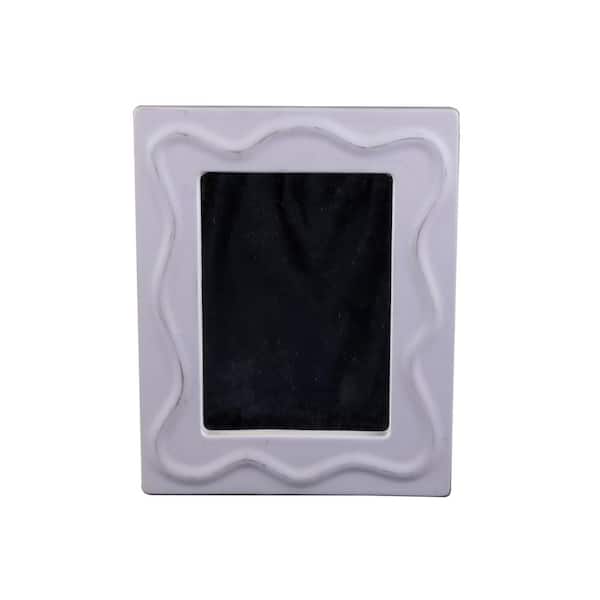 Flora Bunda 5 x 7 A Curve Line Ceramic Table Top Mirror