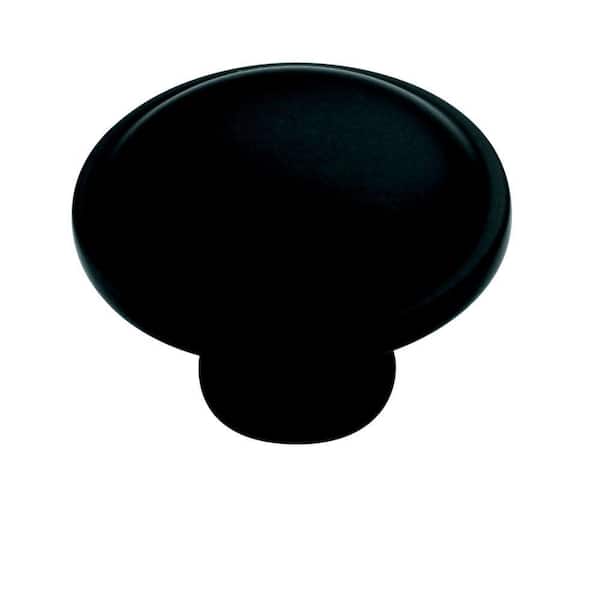 Everyday Heritage 1-1/4 in. (32mm) Traditional Matte Black Round Cabinet Knob