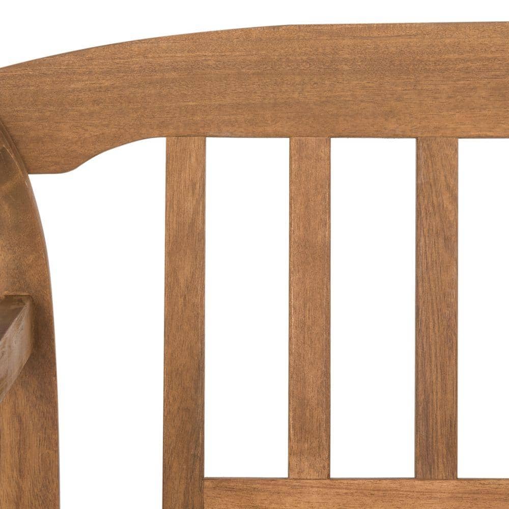 Teak Brown Acacia Wood 2-Seat Outdoor Bench
