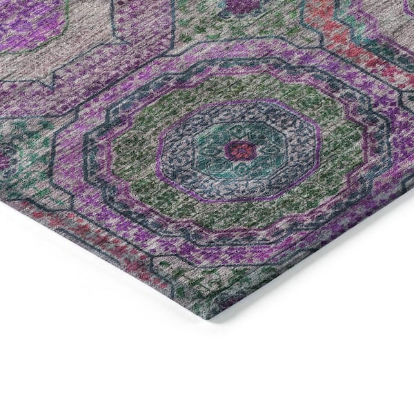 Chantille Machine Washable Indoor/Outdoor Abstract ACN2049 Purple 2 ft. 3 in. x 7 ft. 6 in. Runner Rug
