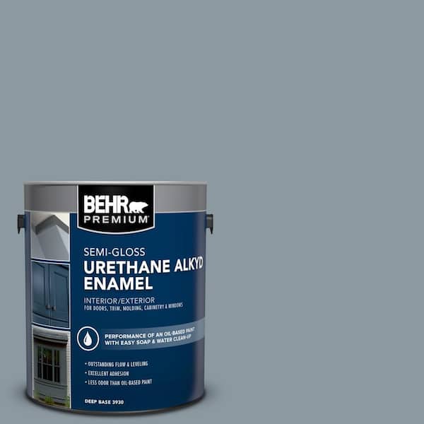 1 gal. #N490-4 Teton Blue Urethane Alkyd Semi-Gloss Enamel Interior/Exterior Paint