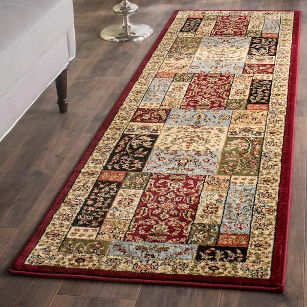 Lyndhurst Multi/Ivory 2 ft. x 14 ft. Antique Floral Border Runner Rug