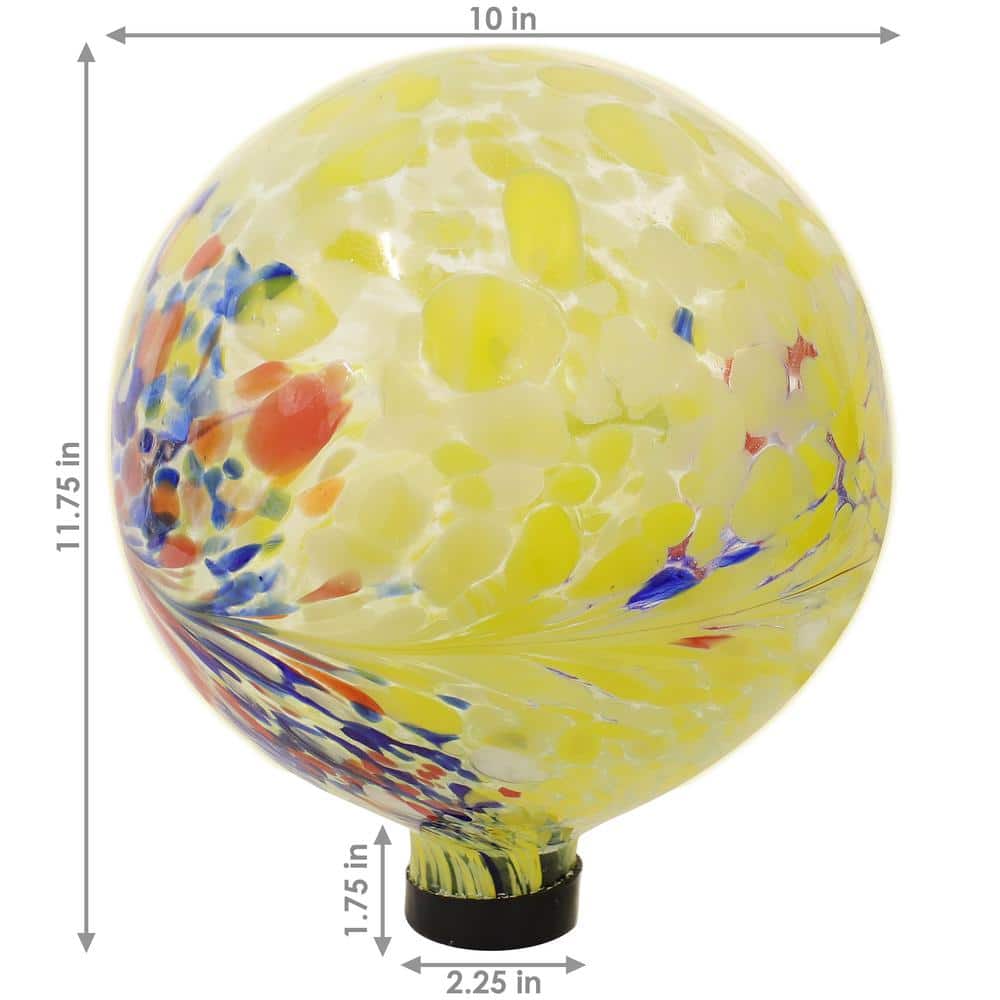 Bright Summer Burst Yellow and Red Glass Gazing Globe Set