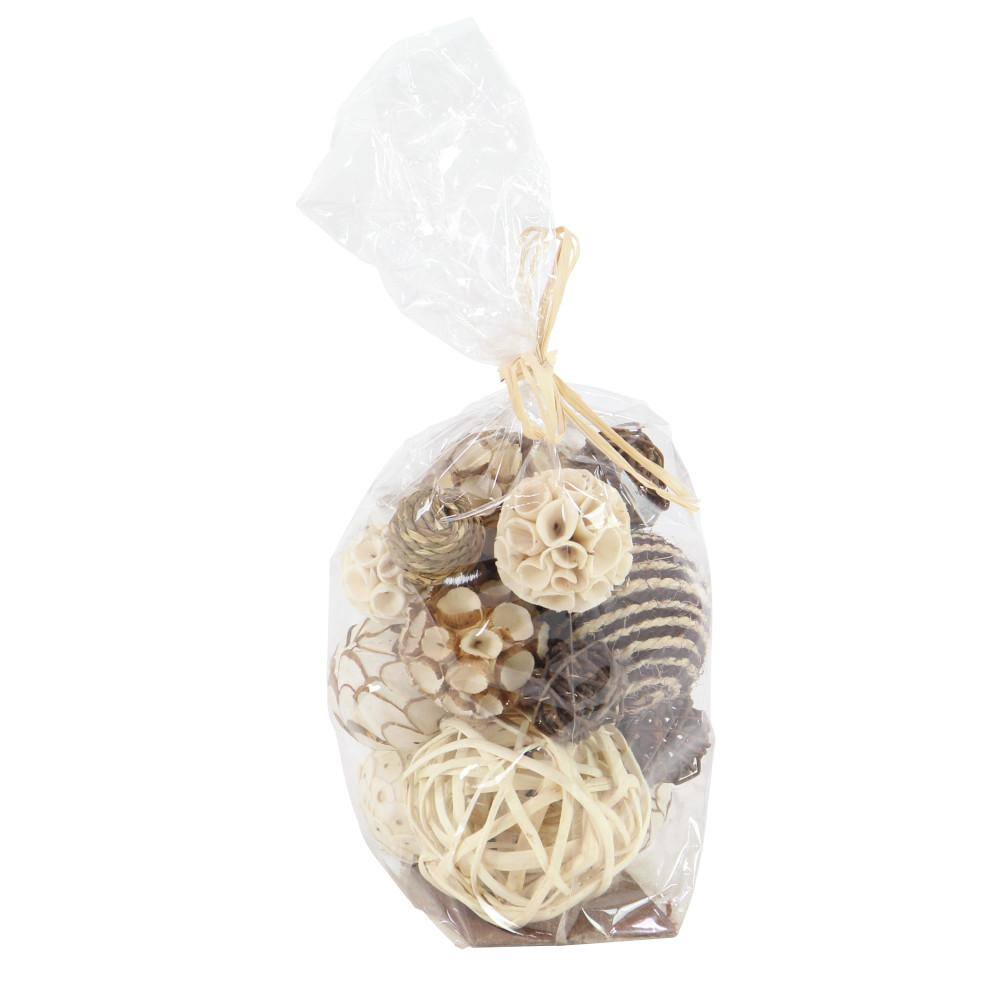 DecMode Gray 6" Handmade Dried Plant Orbs & Vase Filler with Varying Designs (3 Count)