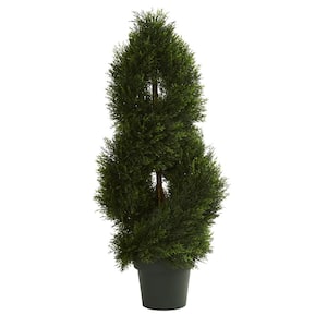 UV Resistant Indoor/Outdoor Double Pond Cypress Spiral Artificial Topiary Tree