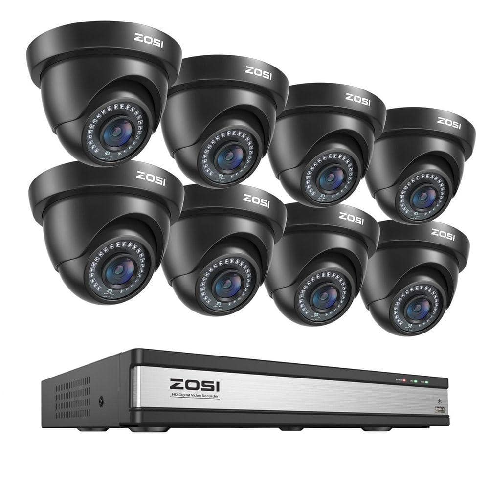 16-Channel 3K-Lite DVR Home Security Camera System with 8 1080P Full HD Wired Dome Cameras