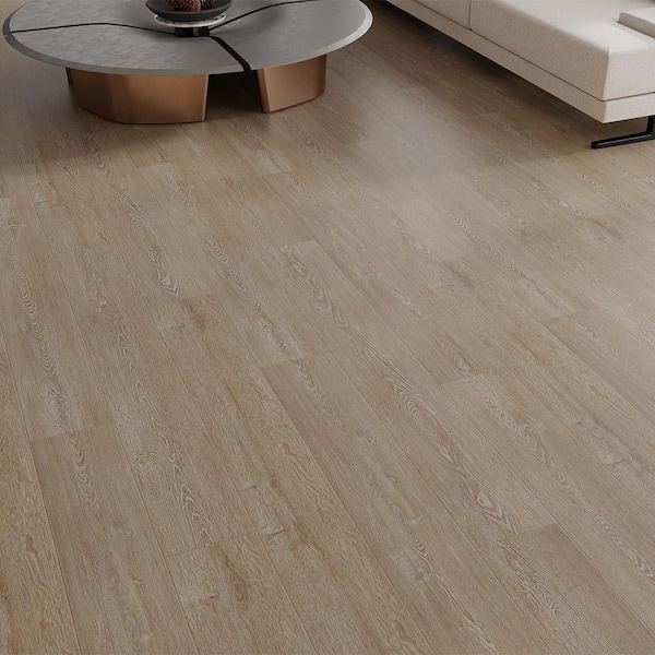 Take Home Sample - Gracious Windsor Medium Brown 7.6 in. W x 4 in. L Waterproof Laminate Wood Flooring