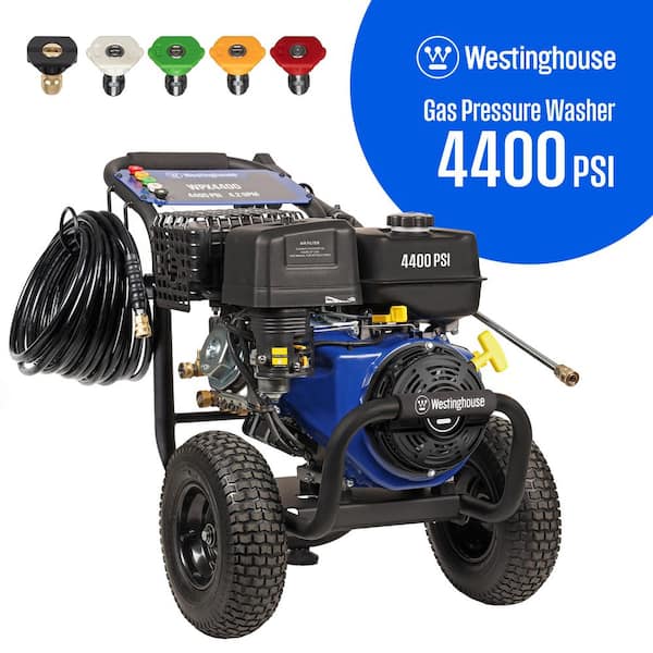 4400 PSI 4.2 GPM 420cc Gas Powered Triplex Pump Cold Water Pressure Washer with 5-Quick Connect Nozzles