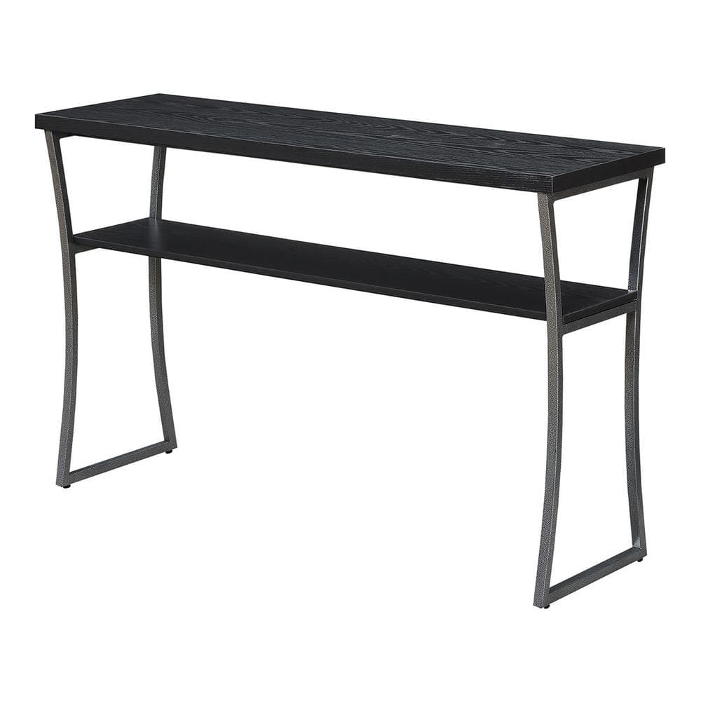 X-Calibur Black Woodgrain Console Table with Storage