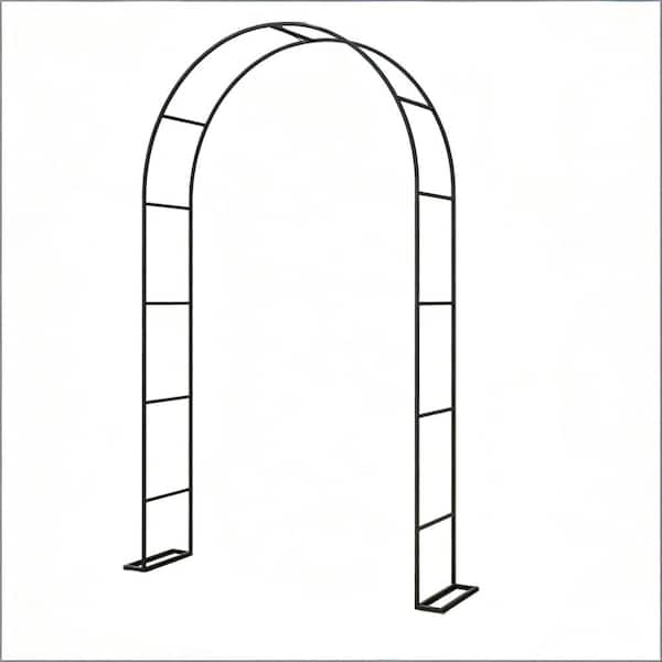 58.7 in  Black Steel Outdoor Arbor Trellis for Patios