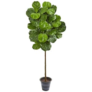 Indoor 5-Ft. Fiddle Leaf Artificial Tree With Decorative Planter