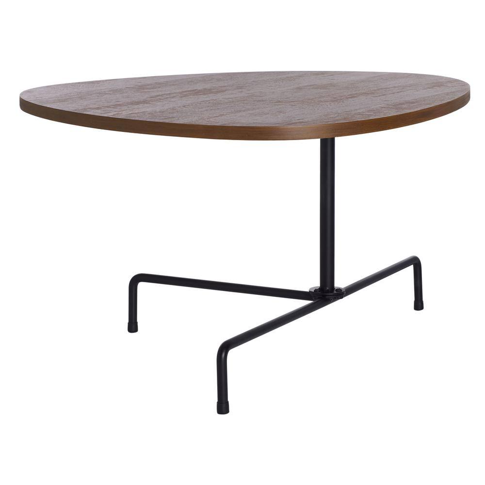 Bauhaus Influence Walnut & Black Metal Tripod Coffee Table