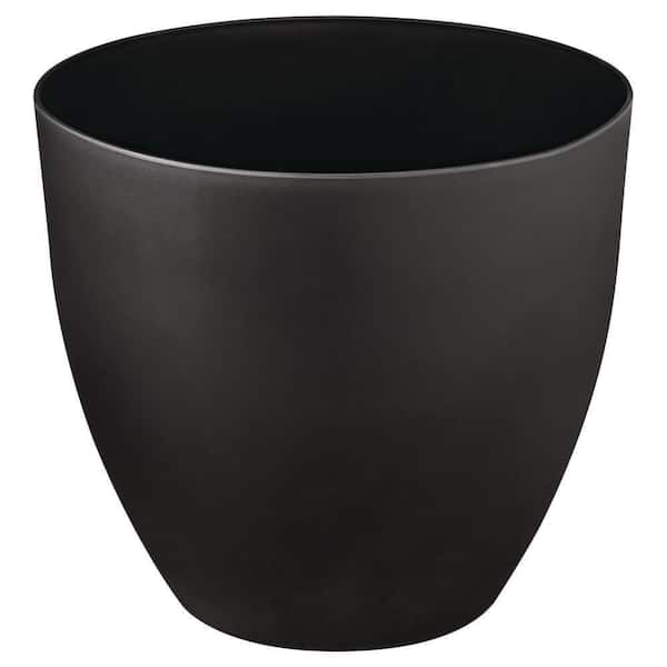 Vigoro 11.5 in. Cersei Modern Matte Black Plastic Planter (11.5 in. D x 10.4 in. H)