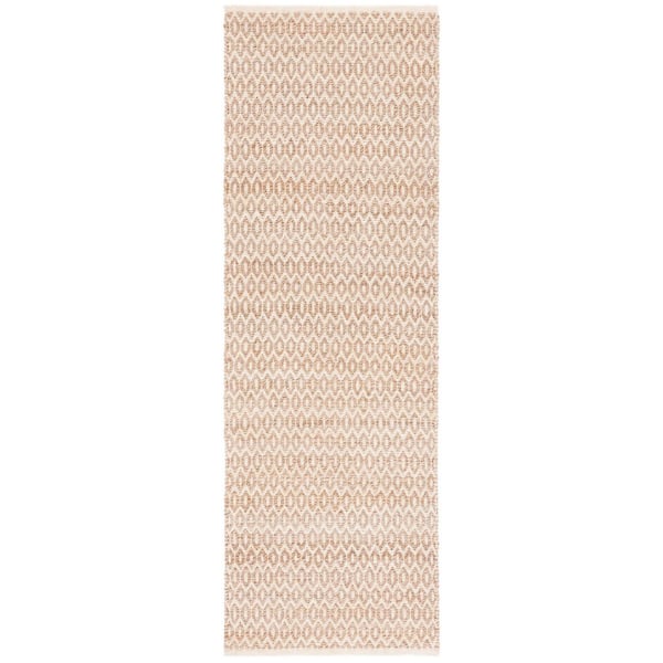 Natural Fiber 3 ft. x 8 ft. Natural Geometric Runner Rug