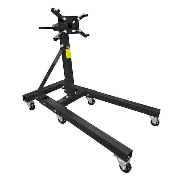 Engine Stand 2000 lbs. Capacity, 360° Rotating Engine Run Stand with 6-Casters for Vehicle Maintenance, Black