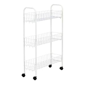 White Slimline 3-Shelf Utility Cart