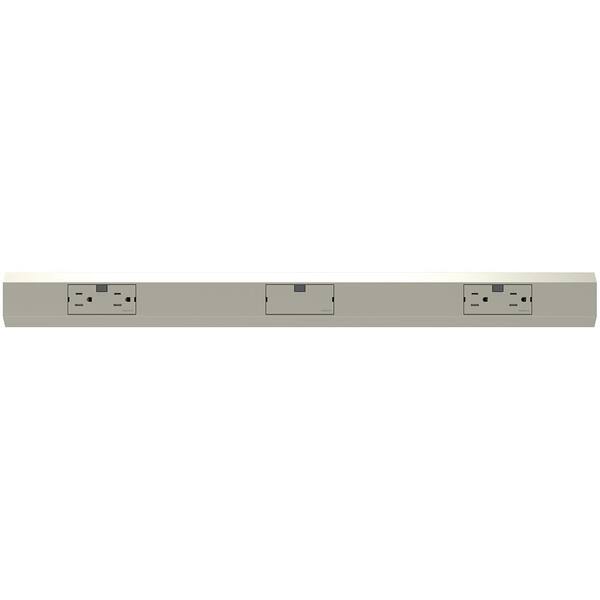 Legrand adorne Under-Cabinet 27 in. 4-Outlet Modular Track, Titanium with 2 Tamper-Resistant Outlet Module and 1 Blank Module