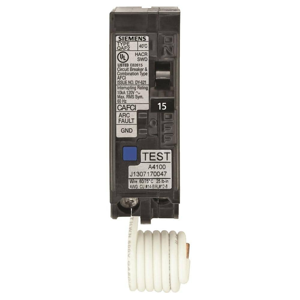 Siemens 15 Amp 1 in. Single-Pole Combination AFCI Circuit Breaker RBPU  US2:QA115AFCP - The Home Depot