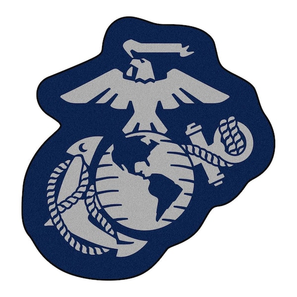 FANMATS U.S. Marines Blue 2.5 ft. x 2.5 ft. Mascot Area Rug