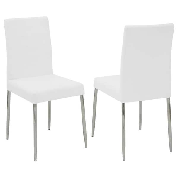 Coaster Maston White Faux Leather Dining Chairs Set of 4