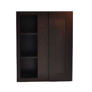 Brookings Plywood Ready to Assemble Shaker 24x36x12 in. 1-Door Blind Wall Kitchen Cabinet in Espresso