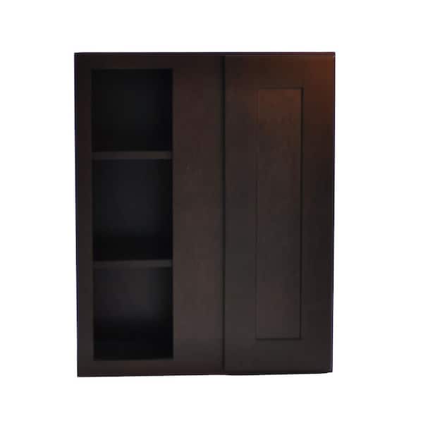 Design House Brookings Solid Wood Ready to Assemble Shaker 24 in. x 36 in. x 12 in. 1 Door Blind Wall Kitchen Cabinet in Espresso